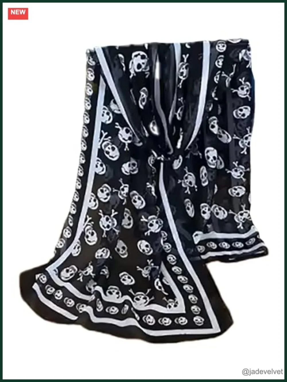 Soft Silky Poly Chiffon Skull Scarf 59